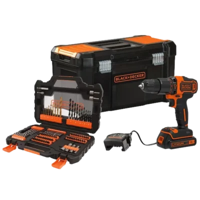 סט מקדחה דופקת / מברגה 18V דגם BDCHD18S1KA-QW מבית BLACK+DECKER